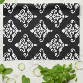 クレスタダマスクパターン(B)白 キッチンタオル (折り畳み)