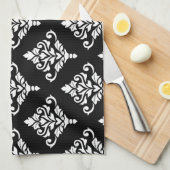 クレスタダマスクパターン(B)白 キッチンタオル (四つ折り)