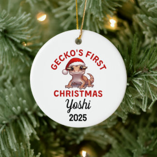 クレステッドゲッコーの最初のクリスマス 2025 セラミックオーナメント