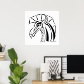 クレステッドドラゴンプリント ポスター (ホームオフィス)