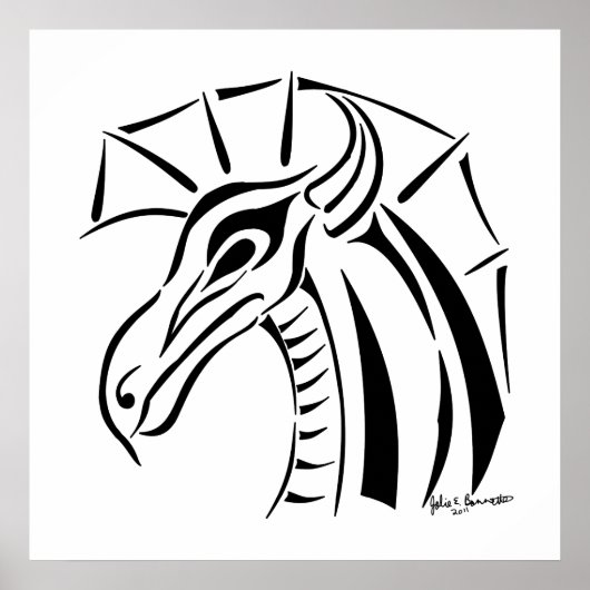 クレステッドドラゴンプリント ポスター (正面)