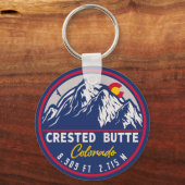 クレステッドビュッテコロラド – レトロ土産 キーホルダー (正面)