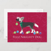 クレステッド中国のクリスマスデザイン シーズンポストカード (正面/裏面)