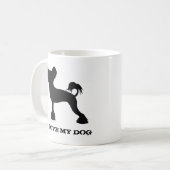 クレステッド中国のドッグシルエットクレスティカスタムス コーヒーマグカップ (正面左)