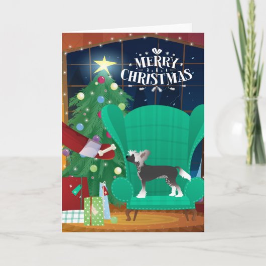 クレステ中国のッド·クリスマス·サンタの贈り物の祝日 シーズンカード (正面)