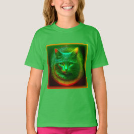 クレストの前の幻想的な猫 Tシャツ