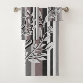 クレストエレガントアーストーンブラウンサバンナストライプー バスタオルセット (インサイチュ)