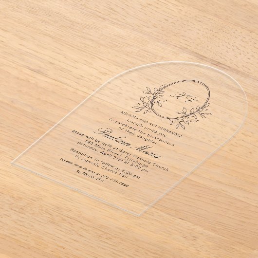 クレストエレガントクインセフォーマルーニラ アクリル招待状 (レイダウン)