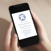 クレストエレガントブルー結婚式招待状 招待状