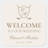 クレストエレガントモノグラムゴル結婚フの歓迎バッグ スクエアシール (正面)