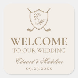 クレストエレガントモノグラムゴル結婚フの歓迎バッグ スクエアシール