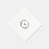 クレストエレガントモノグラム結婚ナプキン スタンダードカクテルナプキン (角)