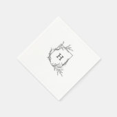 クレストエレガントモノグラム結婚ナプキン スタンダードカクテルナプキン (角)