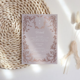 クレストクラシカルエレガントモノグラムウェディングレセプション エンクロージャーカード