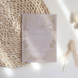 クレストクラシカルエレガントモノグラムウェディングレセプション エンクロージャーカード