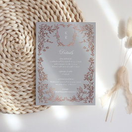 クレストクラシカルエレガントモノグラムウェディングレセプション エンクロージャーカード