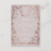 クレストクラシカルエレガントモノグラムウェディングレセプション エンクロージャーカード (正面)