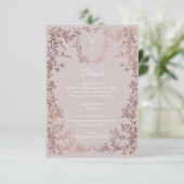 クレストクラシカルエレガントモノグラムウェディングレセプション エンクロージャーカード (スタンド正面)