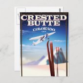 クレストドビュート コロラド州 旅行ポスター ポストカード (正面/裏面)