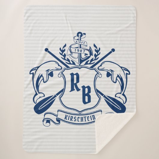 クレストド航海のルフィンズいかりオールローレルシールド シェルパブランケット (正面)