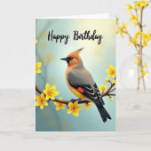 クレストバードの誕生日カード カード (黄色い花)