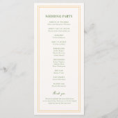 クレストパームツリーモノグラムトロピカルウェディングプログラム メニュー (裏面)