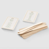 クレストパームツリーモノグラムトロピカル結婚式 プログラム ハンドファン (組立なし)