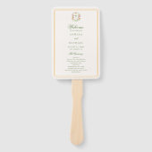 クレストパームツリーモノグラムトロピカル結婚式 プログラム ハンドファン (正面)