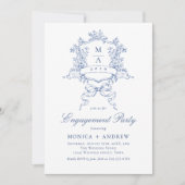 クレストビクトリアン華美婚約パーティQRコード 招待状 (正面)