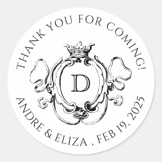 クレストフォーマル白黒 ラウンドシール (正面)