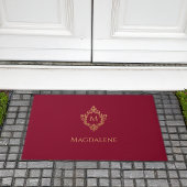 クレストブルゴーニュフェイク金ゴールドヴィンテージモノグラム名 ドアマット