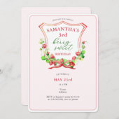 クレストボーベリースイートウォーターカラーエージ誕生日 招待状 (正面/裏面)