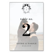 クレストモノグラムアレードフォトヴィンテージフランスのウェディング テーブルナンバー (裏面)