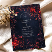 クレストモノグラムアールヌーボー結婚フローラ 招待状