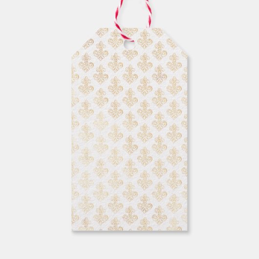 クレストモノグラムオーナメント金ゴールド結婚テクスチャのロゴ ギフトタグ (裏面)