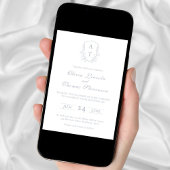 クレストモノグラムダスティブルー結婚式招待状 招待状