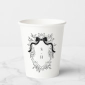 クレストモノグラムビクトリアンフランスの結婚ヴィンテージ 紙コップ (正面)