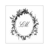 クレストモノグラムビクトリアンボタニカル結婚ロゴ ラバースタンプ (インプリント)