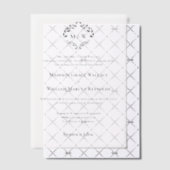 クレストモノグラムフォーマルローレルリースカスタムウェディング ベラム紙招待状 (オフセット (招待状))