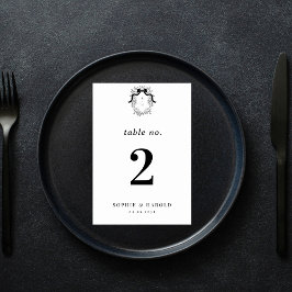 クレストモノグラムフランスのコケッフォーマルト弓結婚ズ テーブルナンバー