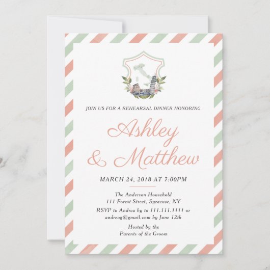 クレストリイタリアンハーサルディナー招待状 招待状 (正面)