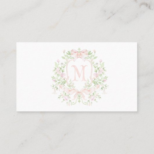 クレスト名門私立校風のベビーシャワー招待状 名刺 (裏面)