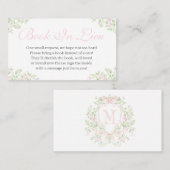 クレスト名門私立校風のベビーシャワー招待状 名刺 (正面/裏面)