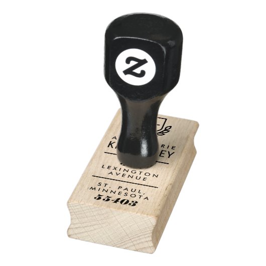 クレスト名門私立校風のモノグラム差出人住所スタンプ ラバースタンプ (スタンプ)