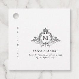 クレスト王室のエレガントリースモノグラム結婚ズ フェイバータグ