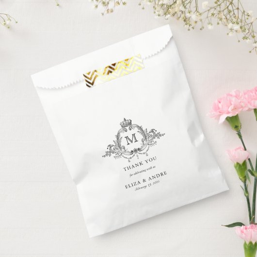 クレスト王室のエレガントリースモノグラム結婚ズ フェイバーバッグ (封をした状態)