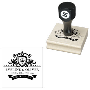クレスト王室のラスチックオーナメントの結婚モノグラムのロゴ ラバースタンプ
