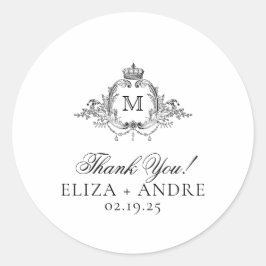 クレスト王室のリースエレガントモノグラムサンキュー ラウンドシール