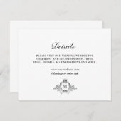 クレスト王室のリースモノグエレガントラム詳細カード 招待状 (正面/裏面)