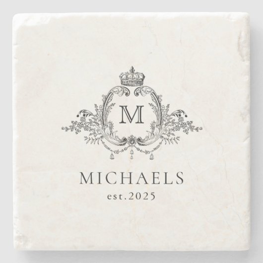 クレスト王室のリースモノグラエレガントム ストーンコースター (正面)